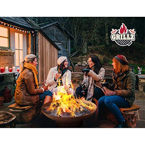 Grillz 70cm Fire Pit Portable Camping Backyard Garden Firepits Bowl