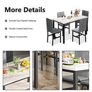 MIERE Dining Table Set for 4, 5-Piece Marble DiningTableSet with 4 Velvet Metal Frame Chairs for Kitchen, Bar, Living Room, Breakfast Nook, Small Space, 03 Gray