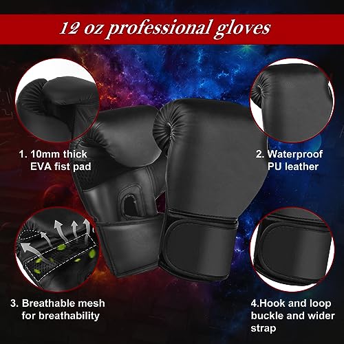 4FT Punching Bag for Adults, 8-in-1 Unfilled Heavy Punching Bag,Heavy Punching Bag with 12OZ Gloves,Wraps, Chain, Ceiling Hook for MMA Kickboxing Boxing Karate Muay Thai Taekwondo