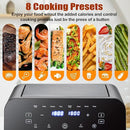AILRINNI Plus Air Fryer Oven - 8Q/9L Visualized Non-stick Electric Kitchen Airfryer : 2-Basket Multi - Function Rapid Air Fryer Oil-Less Healthy Cooker-1700W, Low Noise,Black