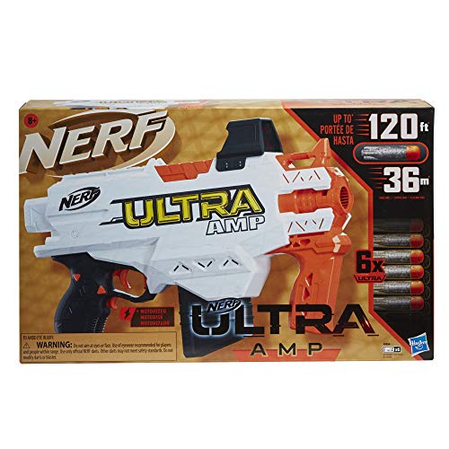 Hasbro Nerf Ultra - Amp Blaster - Us Version - Motorized - 6 Dart Clip - 6 Nerf Ultra Darts - Compatible Only With Nerf Ultra Darts - Toys For Kids - F0954 - Ages 8+