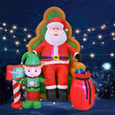 Stockholm Christmas Lights 1.8M Led Inflatable Santa on Chair Cute Elf Outdoor Xmas Motif