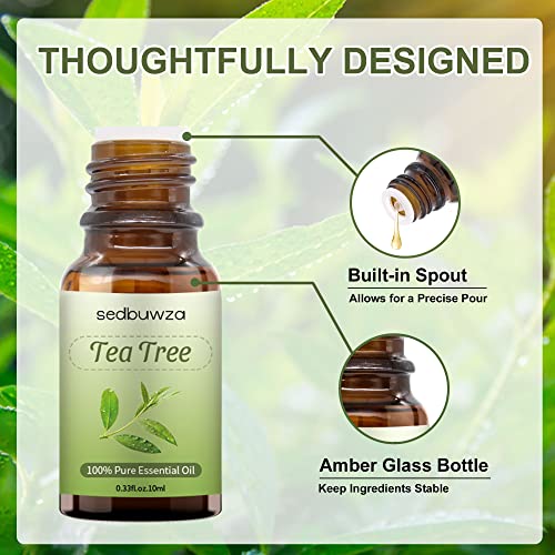 Tea Tree Essential Oil, 100% Pure Organic Aromatherapy Gift Oils for Diffuser, Humidifier, Soap, Candle, Perfume