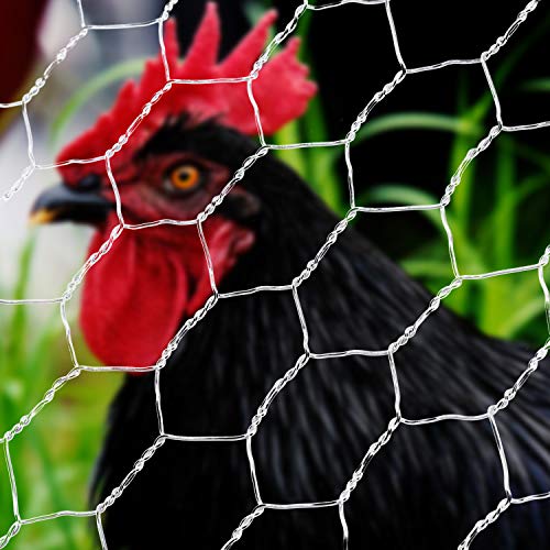 SATINIOR 2 Sheets Chicken Wire Net for Craft Work, Galvanized Hexagonal Wire Mesh (13.7 x 79 Inches)