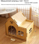 TOMVAES Cat House Indoor Cats with Padding Small Dog Cave Bed Cages Cat Bed Mat Cat Cave for Big Cat with Matching Cat Hammock and Cushion DIY Wooden Cat Villa Cave Entrance