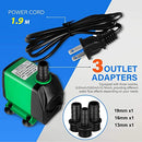 TEEMO Aquarium Submersible Water Pump: 2500L/H 45W Quiet Adjustable with 1.9M Power Cord for Hydroponics | Garden Waterfall | Pond | Fish Tank | Fountain