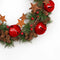 40cm Christmas Wreath with Red Jingle Bells Stars Pine Cones Berries Leaves for Outdoor Xmas Home Office Mantelpiece Decorations