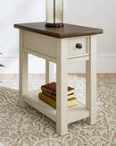 Signature Design by Ashley Bolanburg Farmhouse Chair Side End Table, Light Brown & Whitewash