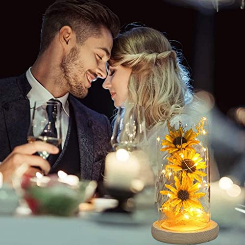 Birthday Gifts for Women Christmas Rose Gifts for Her,Light Up Rose in Glass Dome, for Girlfriend,Colorful Artificial Flower Rose Gifts for Mom,Christmas Women Gifts,Xmas Gift Ideas for Women