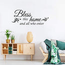 2 Sheets Vinyl Wall Quote The Kitchen Quote Wall Stickers Bless This Home and All Who Enter Kitchen Vinyl Wall Quote Art Dining Room Entryway and Living Room Wall Decal Home Decor, 12 x 35.4 Inch