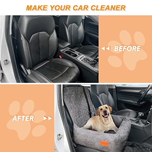 Sephyroth Dog Car Seat for Small/Medium Dogs Under 40LBS,Dog Car Bed Washable Pet Travel Safety Car Seat,Super Soft Safe Removable Pet Booster Seat,Fits for All Cars