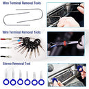 Trim Removal Tool, 150Pcs Auto Push Pin Bumper Retainer Clip Set Fastener Terminal Remover Tool Adhesive Cable Clips Pry Kit Car Panel Radio Removal Auto Clip Pliers, Blue