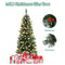 Costway 1.5 M/5 ft Pre-lit Christmas Tree with 408 PVC Branch Tips & 250 Replaceable LED Lights, Snowy Pine Cones, Red Berries, Metal Base, Artificial Xmas Tree Christmas Decoration for Residential Commercial Use