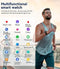 LIGE Smart Watch Men Women Bluetooth Phone Call for Android iOS Sport Fitness Activity Tracker Male Smartwatch 1.83" Square Screen Heart Rate Sleep Monitor Black Silicone Couple Gents Smartwatch