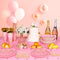 Pink & Gold Party Tableware Set, 193pcs Pink Dot Tableware Set - Pink and Gold Paper Plates Cups Napkins & Pink Gold Polka Dot Tablecloth etc Pink and Gold Party Supplies Tableware
