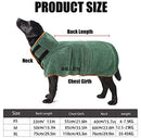 Dog Bathrobe Towel, Pet Drying Coat,Fast Drying Super Moisture Absorbent Dog Bathrobe Microfibre Towelling,Adjustable Collar and Waist Pet Dog Cat Bath Robe for Large,Medium,Small Dogs Green (M)