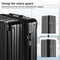 COOLIFE Luggage Expandable Suitcase PC+ABS 3 Piece Set with TSA Lock Spinner Carry on 20in24in28in, Black, 3 piece set