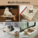 Cat Window Perch Cat Window Hammock Cat Bed with Wood Frame for Large Cats, Easy to Adjust and Assemble Cat Bed for Windowsill, Bedside, Drawer and Cabinet, for Sunbathing, Napping & Overlooking