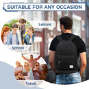 Backpack for Men Women, VASCHY Water-Resistant School Backpack Bookbag Daypack for Teens/College Students Black