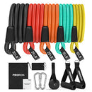 PROIRON Resistance Bands Set 14 Pieces Anti-Snap Resistance Band Exercise with Handles, Door Anchor, Ankle Straps, Training Manual and Carrying Bag