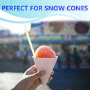 100 Paper Snow Cone Cups, 6 OZ Disposable Funnel Wax Coated Shaved Ice Cups