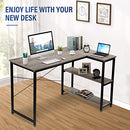 Luxsuite Computer Desk with Shelf L Shape Study Table Writing Workstation Corner Desk Home Office Oak