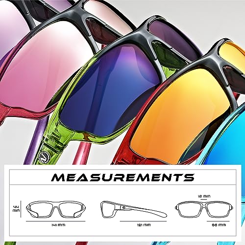Nitrogen Polarized Wrap Around Sport Sunglasses for Men Women UV400 Sports Sun Glasses, Crystal Purple | Revo Purple, One size fits most