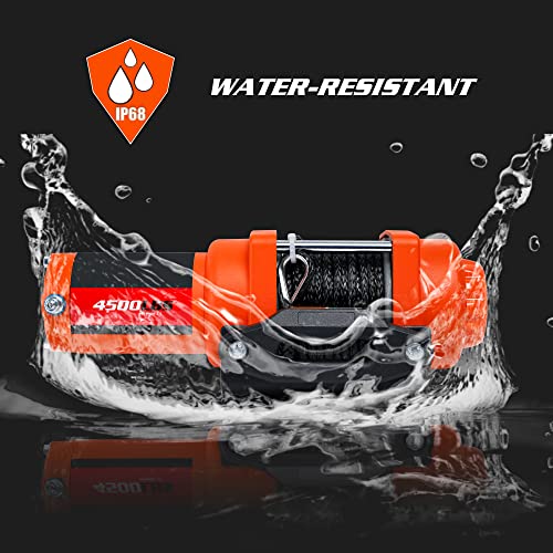 Electric Winch 4500LBS/2045KG 12V Synthetic Rope Wireless Boat ATV UTV 4wd