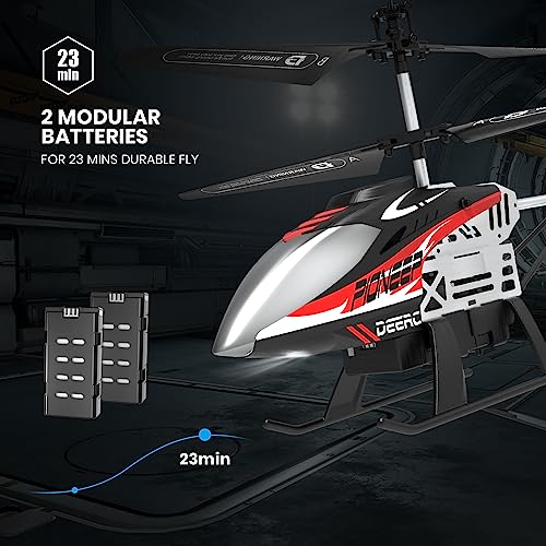 DEERC DE52 Remote Control Helicopter,Altitude Hold RC Helicopters with Storage Case Extra Shell,2.4GHz Aircraft Indoor Flying Toy with High&Low Speed Mode,2 Modular Battery for 24 Min Play Boys Girls