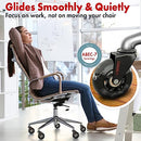 Professional Office Chair Wheels 10mm Stem - FIT IKEA Chairs ONLY - 3'' Replacement Rubber Chair Casters - Best Protection for Your Hardwood Floors Without Any Chair MATS