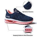 Lamincoa Womens Walking Shoes Lightweight Running Shoes Women’s Tennis Shoes Non Slip Air Shoes Breathable Mesh Air Cushion Sneakers for Gym Workout Sports, Blue-pink, 10 US