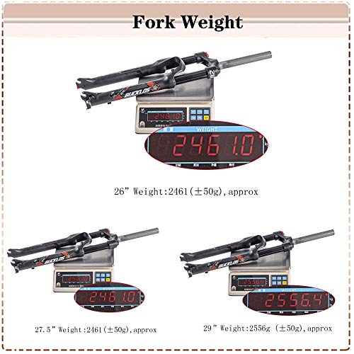 【AU Stock】 Mountain Bicycle Suspension Forks, 26/27.5/29 inch MTB Bike Front Fork, 100mm Travel 28.6mm Threadless Steerer, with Rebound Adjustment