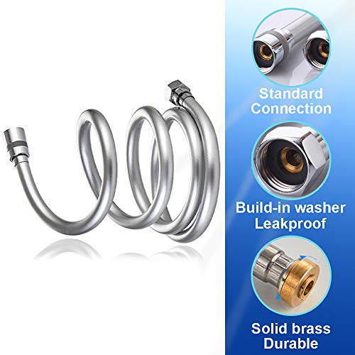 Shower Hose 2m/79 inch, Long Replacement Handheld Flexible PVC Shower Hose, Standard G 1/2 Connection, Anti-Kink (2m)