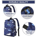Backpack for School,VASCHY Lightweight Water Resistant Bookbag for Kid Casual Daypack for Man/Boys Shark