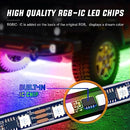 Nilight 6Pcs Car Underglow Neon Accent Strip Lights 300 LEDs RGBIC Multi Color DIY Sound Active Function Music Mode with APP Control and Remote Control Underbody Light Strips