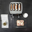 De'Longhi Distinta Moments 4 Slice Toaster CTIN4003BK, Dual Control Panel, Extra-lift, Removable Crumb Trays, 6 Browning Levels, Black