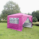 10x10 Pop Up Canopy Tent with Sidewalls Pink Outdoor - Portable Adjustable Instant Gazebo Party Tent, Carrying Bag