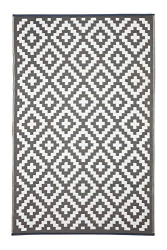 Aztec Foldable Large Size Outdoor Rug for Picnic, Camping, Outdoor Patio, Garden, RV Camping | Weatherproof and Water-Repellent (Grey, 270cm x 360cm)