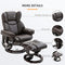 HOMCOM Massage Recliner Chair with Ottoman Footrest, 360° Swivel Reclining Chair, Faux Leather Living Room Chair with 10 Vibration Points, Adjustable Backrest, Side Pocket and Remote Control, Brown