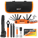 Bicycle Repair Bag & Bicycle Tire Pump, Home Bike Tool Portable Patches Fixes, Fixe, Inflator, Maintenance for Camping Travel Essentials Tool Bag Bike Repair Tool Kit Safety Emergency All in One Tool