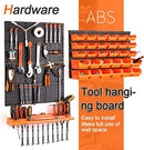 Wall Mountable Tool Organizer DIY Garage Storage Storage Bins and Panel Set Hardware Tools Hanging Board Garage Workshop Storage Rack Tool Parts and Craft Organizer (Parts Box)