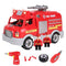 REMOKING STEM Educational Take Apart Vehicle Toys,32Pcs Fire Engine Set with Electric Drill&Lights&Sounds,Best Boys and Girls 3 Years and Up