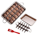 ZCOINS Brownie Pan with Dividers, Non-Stick Brownie Tray Square Cake Mould Brownie Ovenware Cookware Bakeware,18-Cavity and 12 * 8 inches(Champagne Gold)