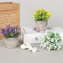 Artigreen Mini Artificial Plants Potted 6 Pcs,Fake Potted Green Flower, Suitable for Office Desk Coffee Table Bathroom Bedroom Home Decorations
