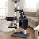 i.Pet Cat Tree Cats Tower Ultimate Scratching Post, 120cm Height Pet Scratcher Cardboard Posts Indoor Kittens Wooden Play House Towers and Trees Corner Toys, with Condo, Ladder and Hanging Toy