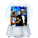 (Large, Silver) - LED Light up Photo Snow Globe (Silver, Large)