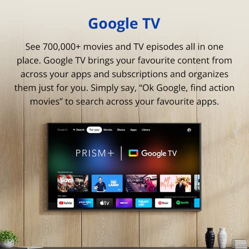 PRISM+ Q65 Ultra | 4K QLED Google TV | 65 inch | Google Playstore | HDR10 | IPS Panel | ZeroBezel | 4K Netflix & YouTube | Dolby Audio | DTS TruSurround | Digital TV | WiFi