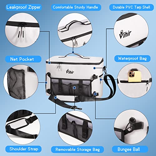 Vihir Kayak Cooler Behind Seat, Waterproof Kayaking Cooler fits Lawn Chair Style Kayak Seat, Kayak Cooler Bag for Kayak, Beach, Hiking,Lunch, Trips,Fishing, Keep Cold All Day