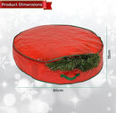 Christmas Wreath Garland Storage Bag - Stores Up To 55cm Artificial wreaths, Durable Waterproof Material Zippered Storage Container with Carry Handles