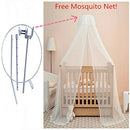 Baby Bed Canopy with Adjustable Clip-on Stand, Baby Crib Cot Net Tent, Hanging Dome Curtain Netting Mesh Bed Cover Net for Prevent Mosquito